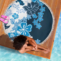 Blue Hibiscus Plumeria Floral Beach Blanket - Polynesian Pride