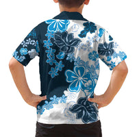 Blue Hibiscus Plumeria Floral Family Matching Summer Maxi Dress and Hawaiian Shirt LT01 - Polynesian Pride