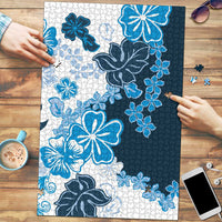 Blue Hibiscus Plumeria Floral Puzzle LT01