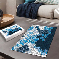 Blue Hibiscus Plumeria Floral Puzzle LT01
