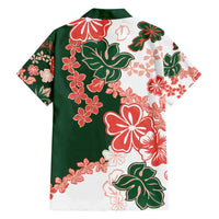 Green Orange Hibiscus Plumeria Floral Family Matching Summer Maxi Dress and Hawaiian Shirt LT01 - Polynesian Pride