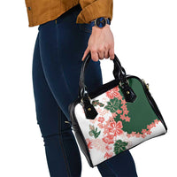 Green Orange Hibiscus Plumeria Floral Shoulder Handbag - Polynesian Pride