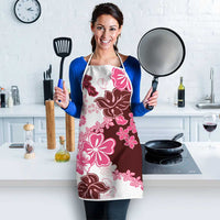 Pink Hibiscus Plumeria Floral Apron - Polynesian Pride