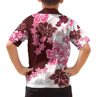 Pink Hibiscus Plumeria Floral Family Matching Puletasi and Hawaiian Shirt LT01 - Polynesian Pride