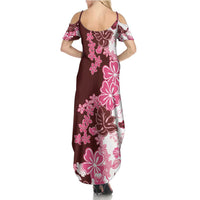 Pink Hibiscus Plumeria Floral Family Matching Summer Maxi Dress and Hawaiian Shirt LT01 - Polynesian Pride