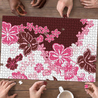 Pink Hibiscus Plumeria Floral Puzzle LT01