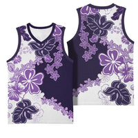 Purple Hibiscus Plumeria Floral Basketball Jersey - Polynesian Pride