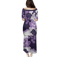 Purple Hibiscus Plumeria Floral Family Matching Puletasi and Hawaiian Shirt LT01 - Polynesian Pride