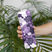 Purple Hibiscus Plumeria Floral Skinny Tumbler LT01 - Polynesian Pride