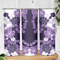 Purple Hibiscus Plumeria Floral Skinny Tumbler LT01 - Polynesian Pride