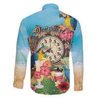Personalized It's 5 o'clock Somewhere Family Matching Long Sleeve Bodycon Dress and Hawaiian Shirt Hawaiian Tropical Parrots LT01 - Polynesian Pride