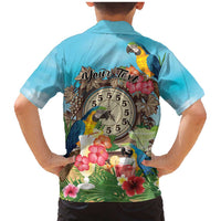 Personalized It's 5 o'clock Somewhere Family Matching Mermaid Dress and Hawaiian Shirt Hawaiian Tropical Parrots LT01 - Polynesian Pride