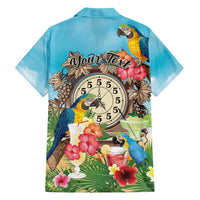 Personalized It's 5 o'clock Somewhere Family Matching Off Shoulder Short Dress and Hawaiian Shirt Hawaiian Tropical Parrots LT01 - Polynesian Pride