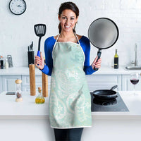 Polynesian Tiare Monstera Seafoam Green Apron Liquid Style - Polynesian Pride