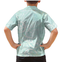 Polynesian Tiare Monstera Seafoam Green Family Matching Mermaid Dress and Hawaiian Shirt Liquid Style LT01 - Polynesian Pride
