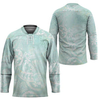 Polynesian Tiare Monstera Seafoam Green Hockey Jersey Liquid Style - Polynesian Pride