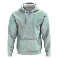 Polynesian Tiare Monstera Seafoam Green Hoodie Liquid Style - Polynesian Pride