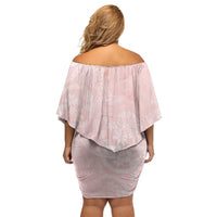 Polynesian Tiare Monstera Soft Pink Family Matching Off Shoulder Short Dress and Hawaiian Shirt Liquid Style LT01 - Polynesian Pride