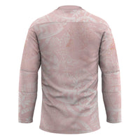 Polynesian Tiare Monstera Soft Pink Hockey Jersey Liquid Style - Polynesian Pride