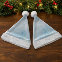 Polynesian Tiare Monstera Baby Blue Christmas Santa Hat Liquid Style - Polynesian Pride