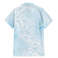 Polynesian Tiare Monstera Baby Blue Family Matching Mermaid Dress and Hawaiian Shirt Liquid Style LT01 - Polynesian Pride