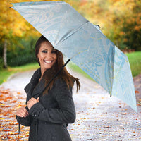 Polynesian Tiare Monstera Baby Blue Umbrella Liquid Style - Polynesian Pride