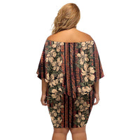 Hawaii Hibiscus Family Matching Off Shoulder Short Dress and Hawaiian Shirt Retro Style LT01 - Polynesian Pride