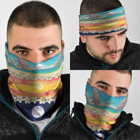 Hawaii Beach Landscape Time-Lapse Neck Gaiter Tropical Plumeria Flowers - Polynesian Pride