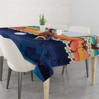 Hawaii Beach Landscape Time-Lapse Tablecloth Tropical Plumeria Flowers LT01 - Polynesian Pride
