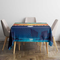 Hawaii Beach Landscape Time-Lapse Tablecloth Tropical Plumeria Flowers LT01 - Polynesian Pride