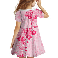 Fiji Masi With Hibiscus Tapa Tribal Family Matching Tank Maxi Dress and Hawaiian Shirt Pink Pastel LT01 - Polynesian Pride