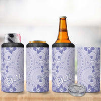Fiji Masi With Hibiscus Tapa Tribal 4 in 1 Can Cooler Tumbler Purple Pastel LT01 - Polynesian Pride