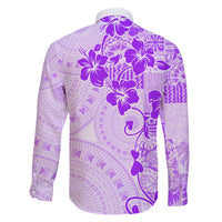 Fiji Masi With Hibiscus Tapa Tribal Family Matching Mermaid Dress and Hawaiian Shirt Purple Pastel LT01 - Polynesian Pride