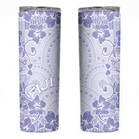 Fiji Masi With Hibiscus Tapa Tribal Skinny Tumbler Purple Pastel LT01 Purple - Polynesian Pride
