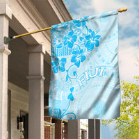Fiji Masi With Hibiscus Tapa Tribal Garden Flag Sky Blue Pastel LT01 House Flag Blue - Polynesian Pride