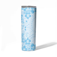 Fiji Masi With Hibiscus Tapa Tribal Skinny Tumbler Sky Blue Pastel LT01 - Polynesian Pride
