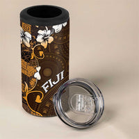 Fiji Masi 4 in 1 Can Cooler Tumbler Fijian Hibiscus Tapa Gold Version LT01 - Polynesian Pride