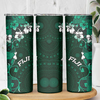 Fiji Masi Skinny Tumbler Fijian Hibiscus Tapa Green Version LT01 - Polynesian Pride