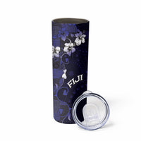 Fiji Masi Skinny Tumbler Fijian Hibiscus Tapa Navy Blue Version LT01 - Polynesian Pride