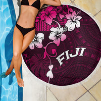 Fiji Masi Beach Blanket Fijian Hibiscus Tapa Pink Version LT01 - Polynesian Pride