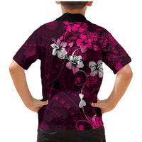Fiji Masi Family Matching Mermaid Dress and Hawaiian Shirt Fijian Hibiscus Tapa Pink Version LT01 - Polynesian Pride