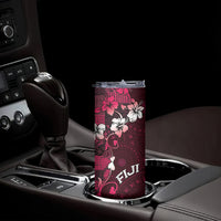 Fiji Masi Skinny Tumbler Fijian Hibiscus Tapa Pink Version LT01 - Polynesian Pride