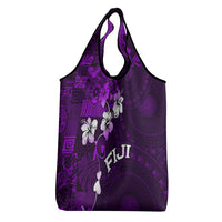Fiji Masi Grocery Bag Fijian Hibiscus Tapa Purple Version