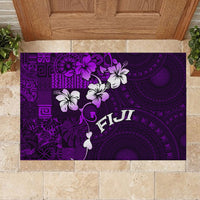 Fiji Masi Rubber Doormat Fijian Hibiscus Tapa Purple Version LT01 - Polynesian Pride