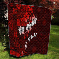 Fiji Masi Quilt Fijian Hibiscus Tapa Red Version LT01 - Polynesian Pride