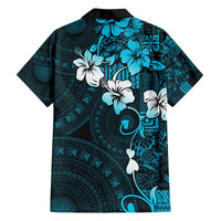 Fiji Masi Family Matching Tank Maxi Dress and Hawaiian Shirt Fijian Hibiscus Tapa Sky Blue Version LT01 - Polynesian Pride