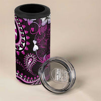 Fiji Masi Paisley 4 in 1 Can Cooler Tumbler Fijian Hibiscus Tapa Purple Version LT01 - Polynesian Pride