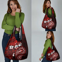 Fiji Masi Paisley Grocery Bag Fijian Hibiscus Tapa Red Version