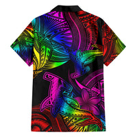 LGBT History Month Family Matching Summer Maxi Dress and Hawaiian Shirt Polynesian Hammerhead Shark LT01 - Polynesian Pride