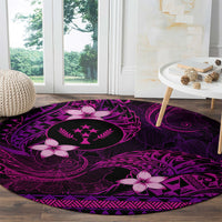 FSM Kosrae State Round Carpet Tribal Pattern Pink Version LT01 - Polynesian Pride